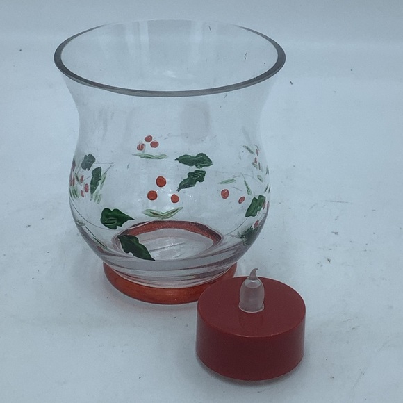 Three Pfaltzgraff Winterberry Glass Tea Light Holders - Picture 3 of 10